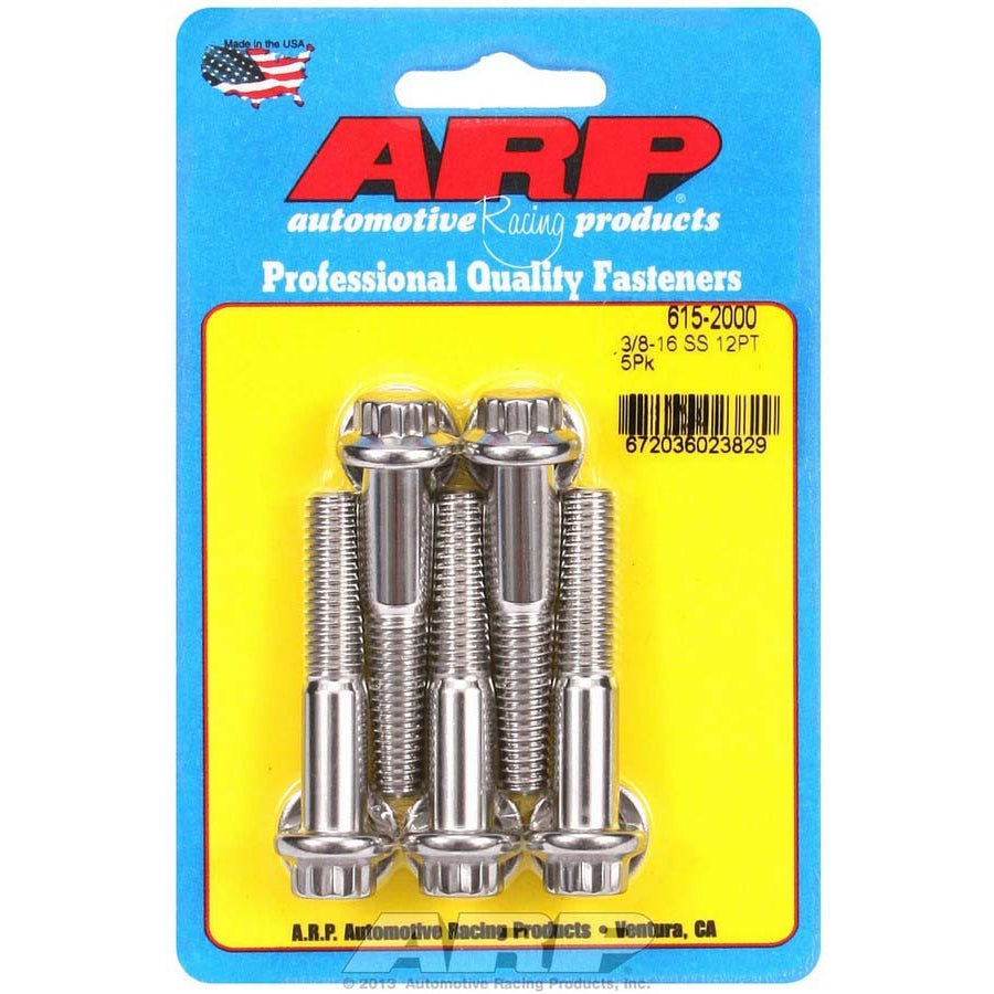 ARP 3/8-16" Thread Bolt 2" Long 7/16" 12 Point Head Stainless - Natural