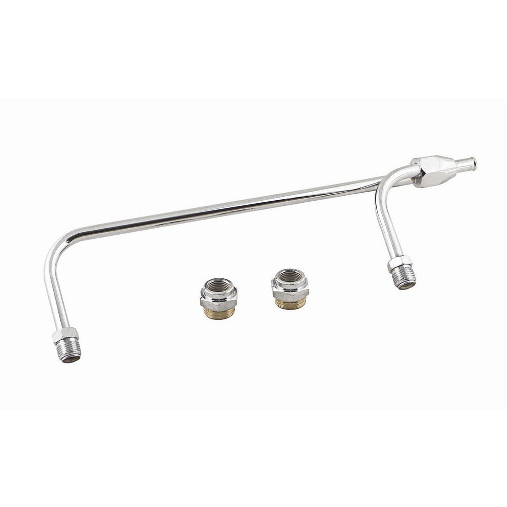 Mr. Gasket Carburetor Fuel Line - 3/8 in Hose Barb Inlet - 5/8-18 in Dual Outlets - Copper - Chrome - Holley 4150 Carburetor