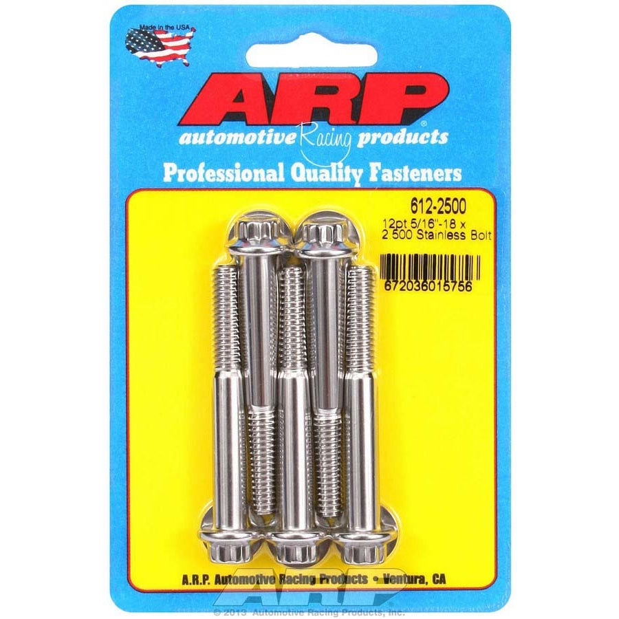 ARP Stainless Steel Bolt Kit - 12 Point (5) 5/16-18 x 2.500