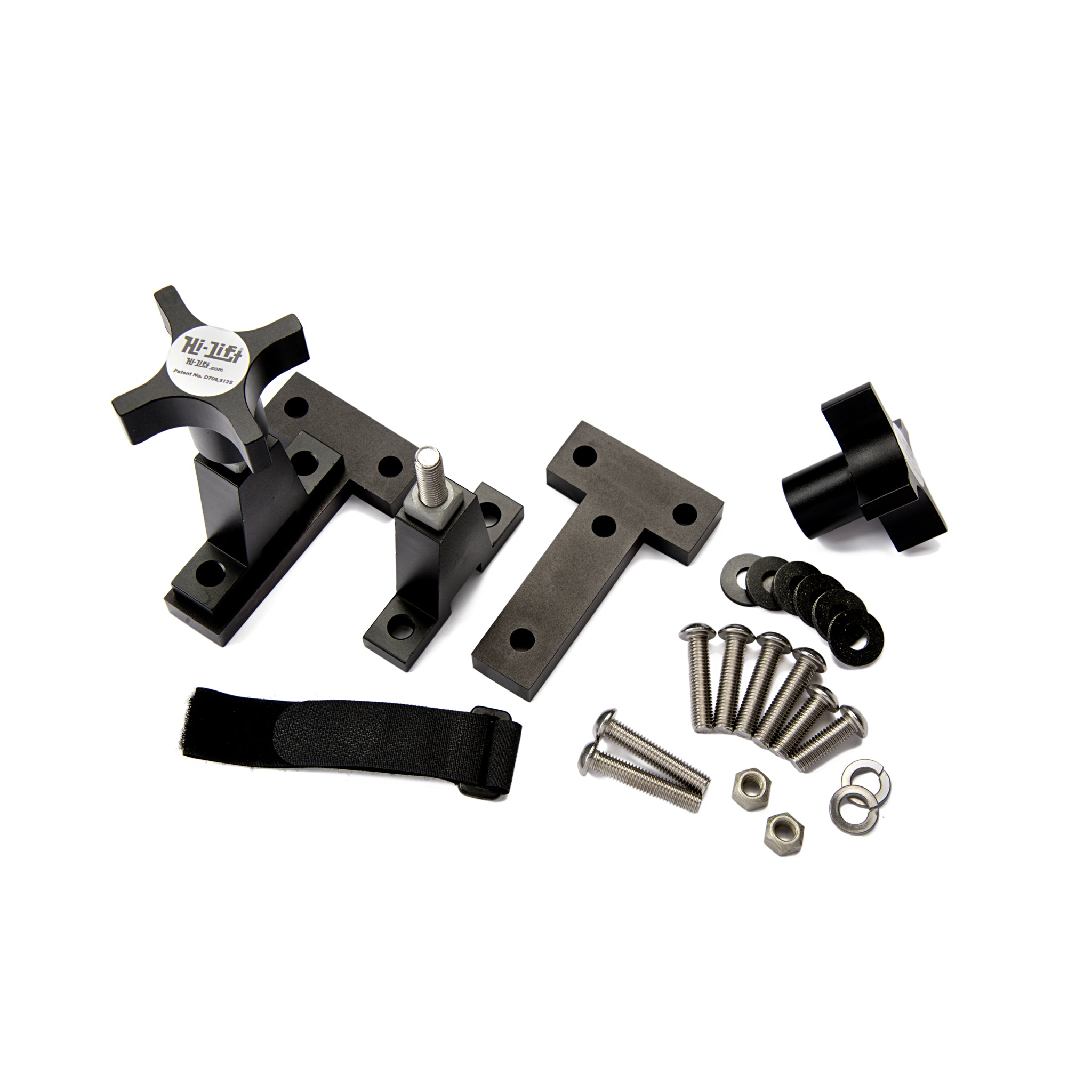 Hi-Lift Jack Company Hood Mount Floor Jack Mount - 2-Piece - Black Anodized - Hi-Lift Jacks - Jeep Wrangler TJ 1997-2006