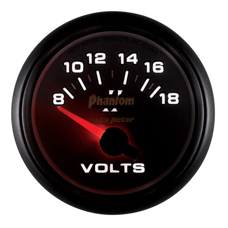 Auto Meter 2-1/16" Phantom II Electric Voltmeter - 8-18 Volts