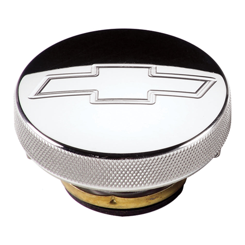 Billet Specialties Radiator Cap - 7 lb. - Round - Knurled Grip - Bowtie Engrave - Billet Aluminum - Polished