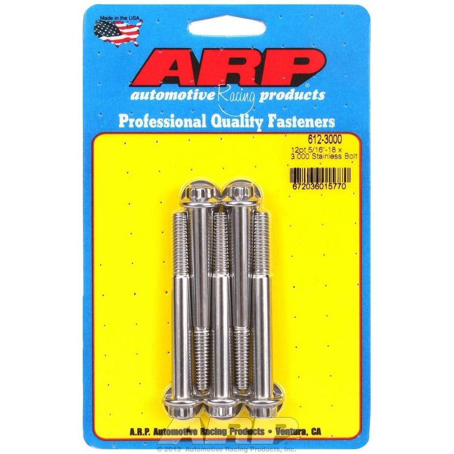 ARP Stainless Steel Bolt Kit - 12 Point (5) 5/16-18 x 3.000