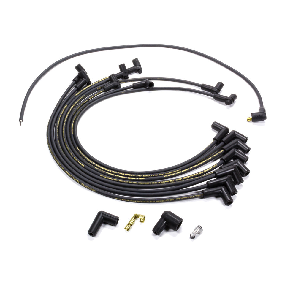 Moroso Mag-Tune Spiral Core 8 mm Spark Plug Wire Set - Black - 90 Degree Plug Boots - HEI - Small Block Chevy 9862M