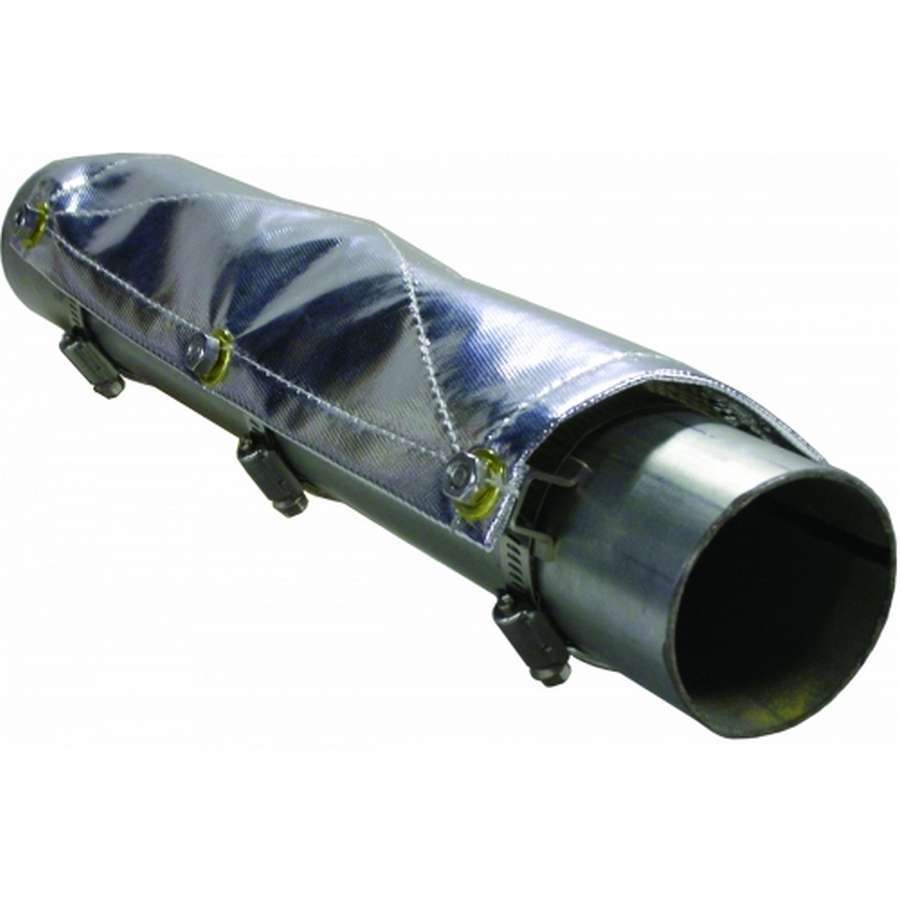 Thermo-Tec Exhaust Heat Shield - 4 x 12 in - Clamp-On - Silver - Up to 3.5 in Tubing
