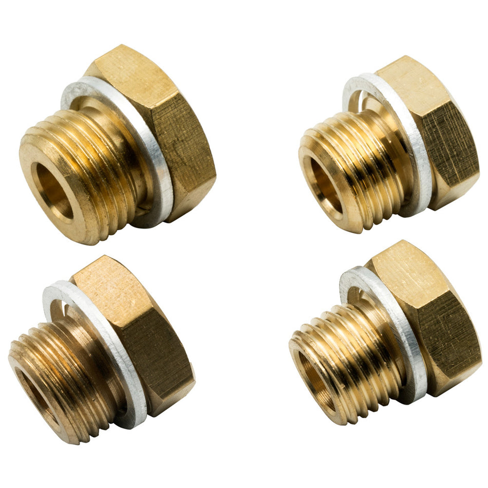 Equus Adapter Fitting - Straight - 1/8-27 NPT Female to 14 mm x 1.5/16 mm x 1.5/18 mm x 1.5 - Brass