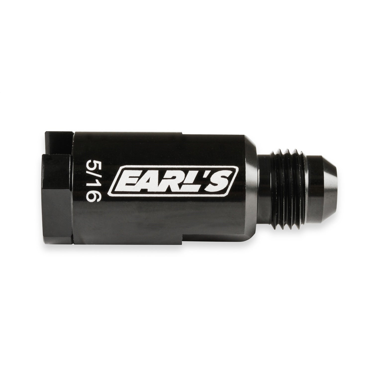 Earl's Fuel Line Adapter Fitting - Straight - 5/16" SAE Female Quick Disconnect to 6 AN Male - Aluminum - Black