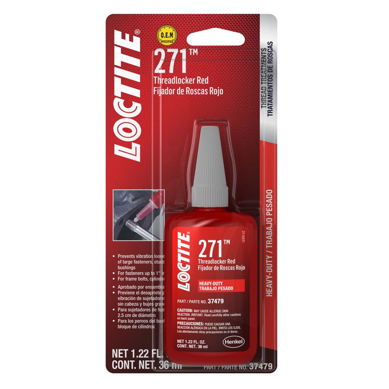 Loctite Threadlocker 262 HD Red 36ml/1.22oz