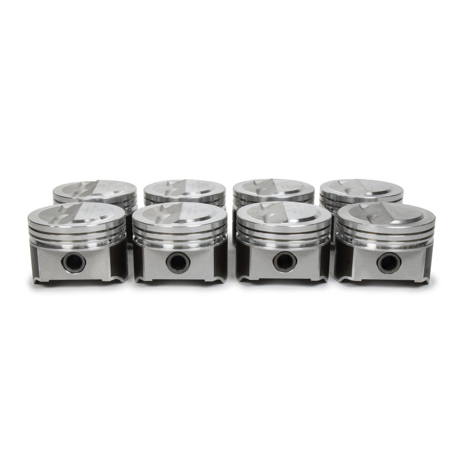 Speed Pro Forged Piston Set - 4.030" Bore - 5/64 x 5/64 x 3/16" Ring Grooves - Plus 5.3 cc - Coated Skirt - SB Chevy (Set of 8)