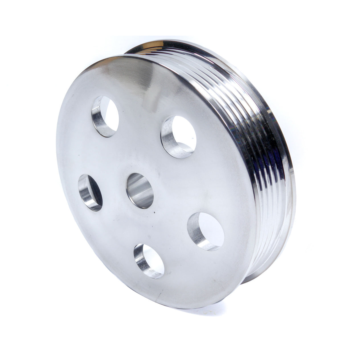 Unisteer Serpentine Pulley - Polished Aluminum