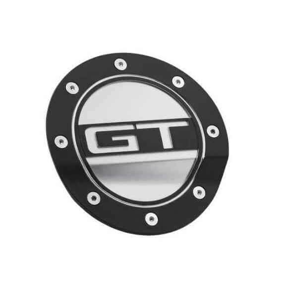 Drake Muscle Cars GT Logo Fuel Door Plastic Black/Silver