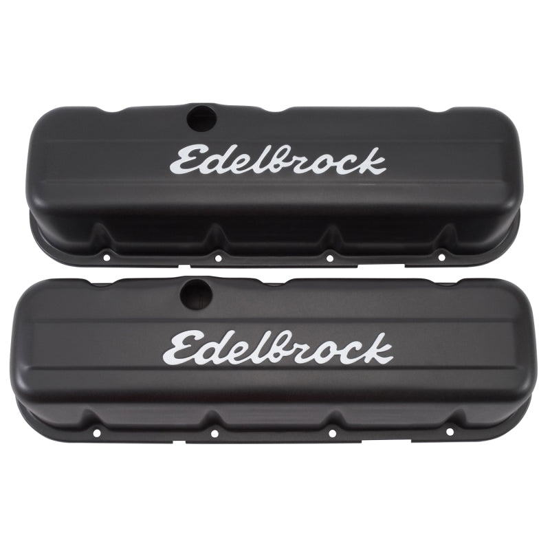 Edelbrock Signature Series Valve Covers - BB Chevy Tall Black