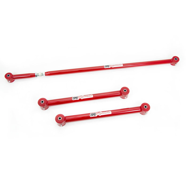 UMI Performance 1982-2002 GM F-Body Lower Control Arms & On-Car Adjustable Panhard Bar Kit - Red