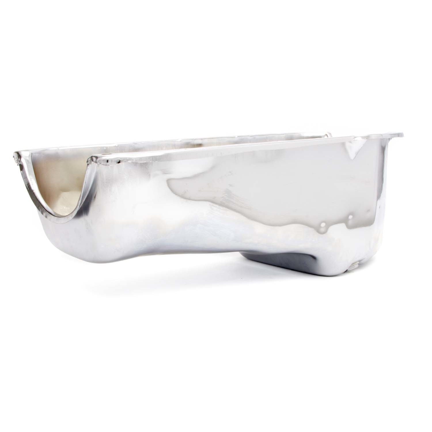 Racing Power Rear Sump Oil Pan - 4 Quart - Stock Depth - Chrome - 2 Piece Seal - Small Block Chevy R9005
