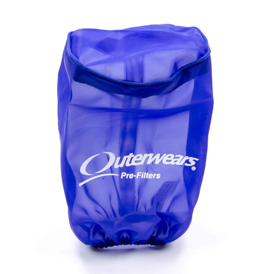 Outerwears Breather Pre-Filter w/ Top - Blue - 3-1/2" Diameter x 6" Tall