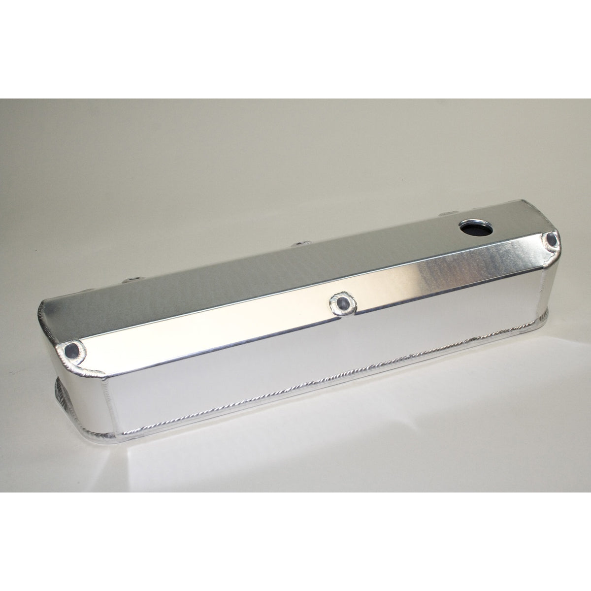 PRW INDUSTRIES Stock Height Valve Covers Baffled Breather Hole Hardware - Aluminum