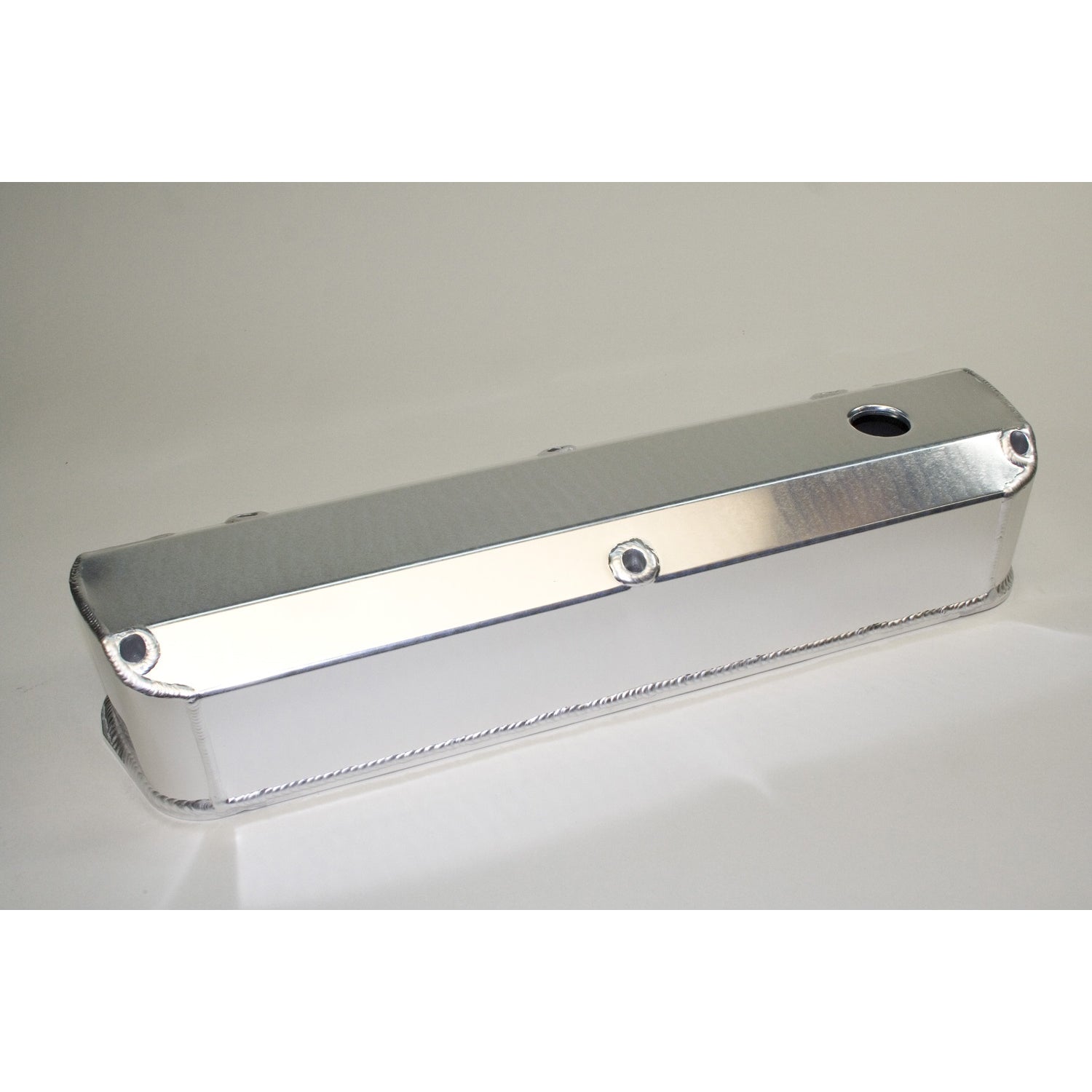PRW INDUSTRIES Stock Height Valve Covers Baffled Breather Hole Hardware - Aluminum