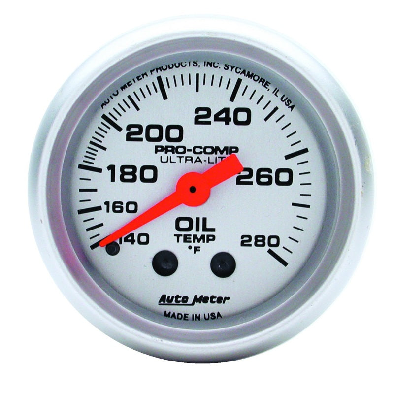 Auto Meter Mini Ultra-Lite Oil Temperature Gauge - 2-1/16" - 140°-280°