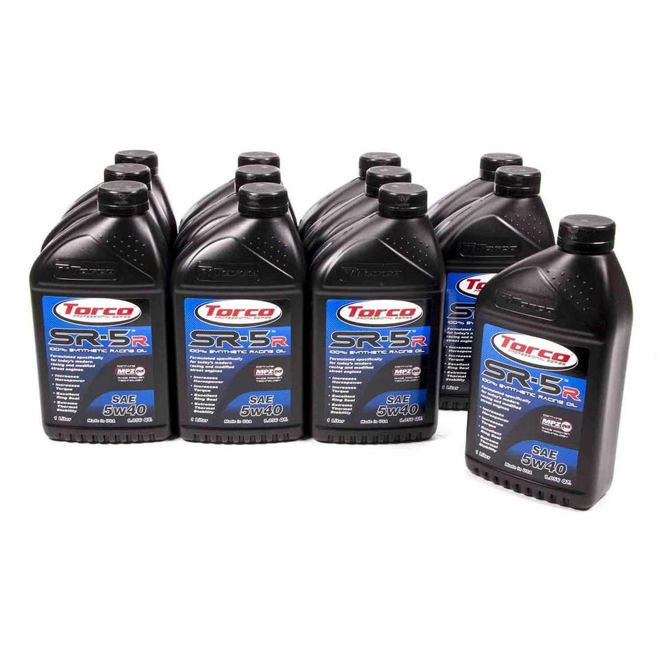 Torco SR-5 Synthetic Racing Oil - SAE 5W40 - 1 Liter (Case of 12)