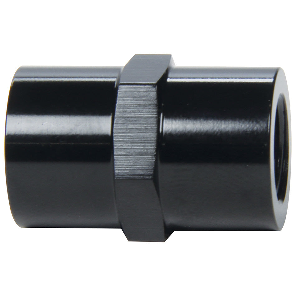 Allstar Performance Straight Adapter - 1/8" NPT Female to 1/8" NPT Female - Aluminum - Black Anodize