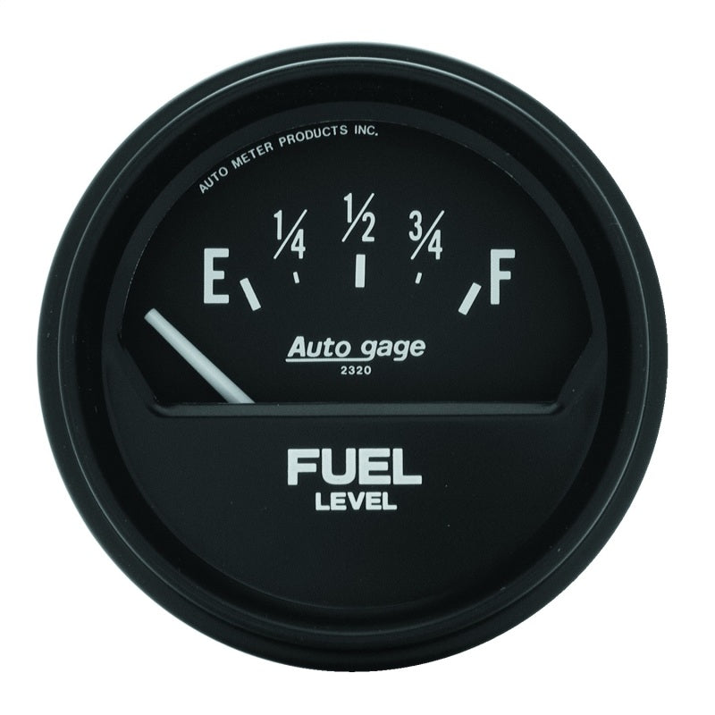 Auto Meter Auto Gage Fuel Level Gauge - 73-10 ohm - Electric - Analog - Short Sweep - 2-5/8 in Diameter - Black Face