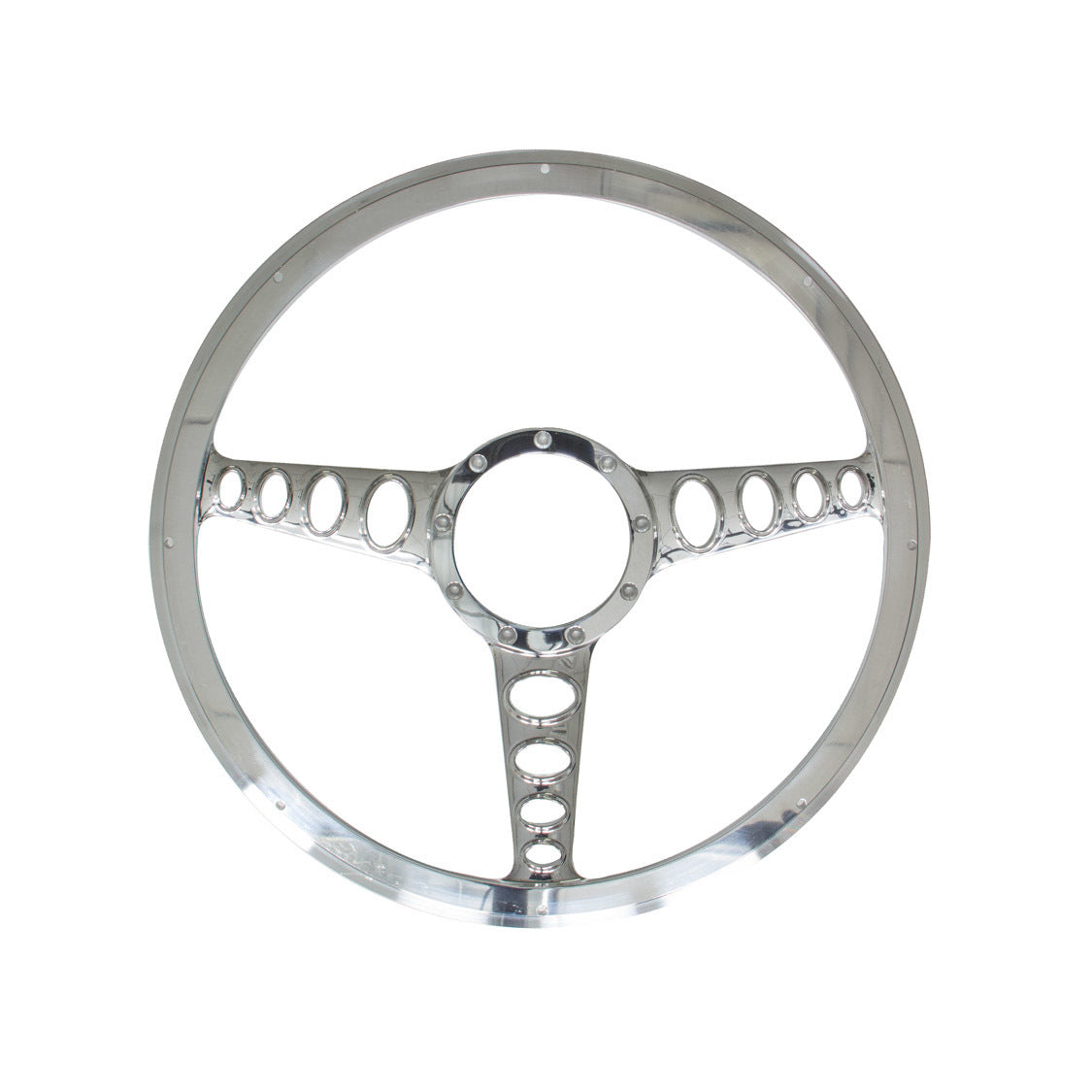 Billet Specialties Half Wrap Billet Steering Wheel - Outlaw - Polished - 3-Spoke - 15.5 in. Diameter