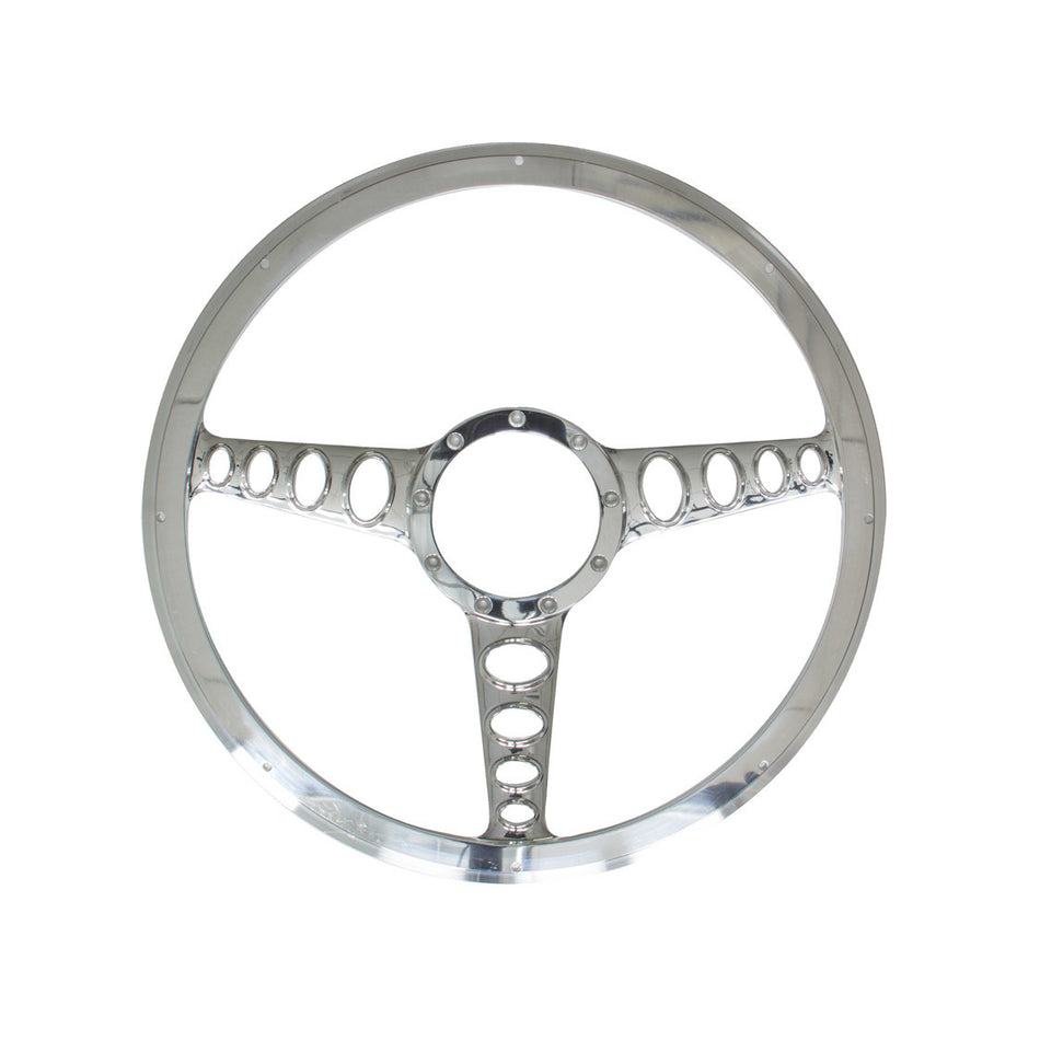 Billet Specialties Half Wrap Billet Steering Wheel - Outlaw - Polished - 3-Spoke - 15.5 in. Diameter