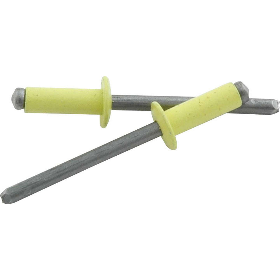 Allstar Performance 3/16" Small Head Rivets - Yellow - (250 Pack) - Steel Mandrel