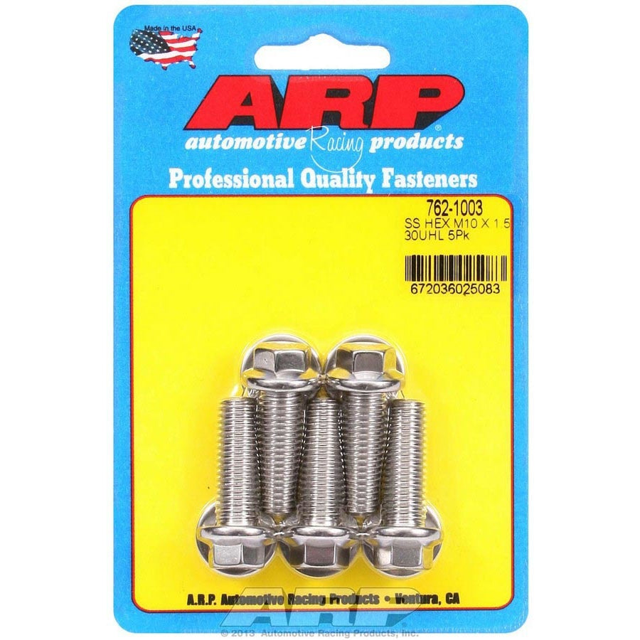 ARP 10 mm x 1.50 Thread Bolt 30 mm Long 12 mm Hex Head Stainless - Natural