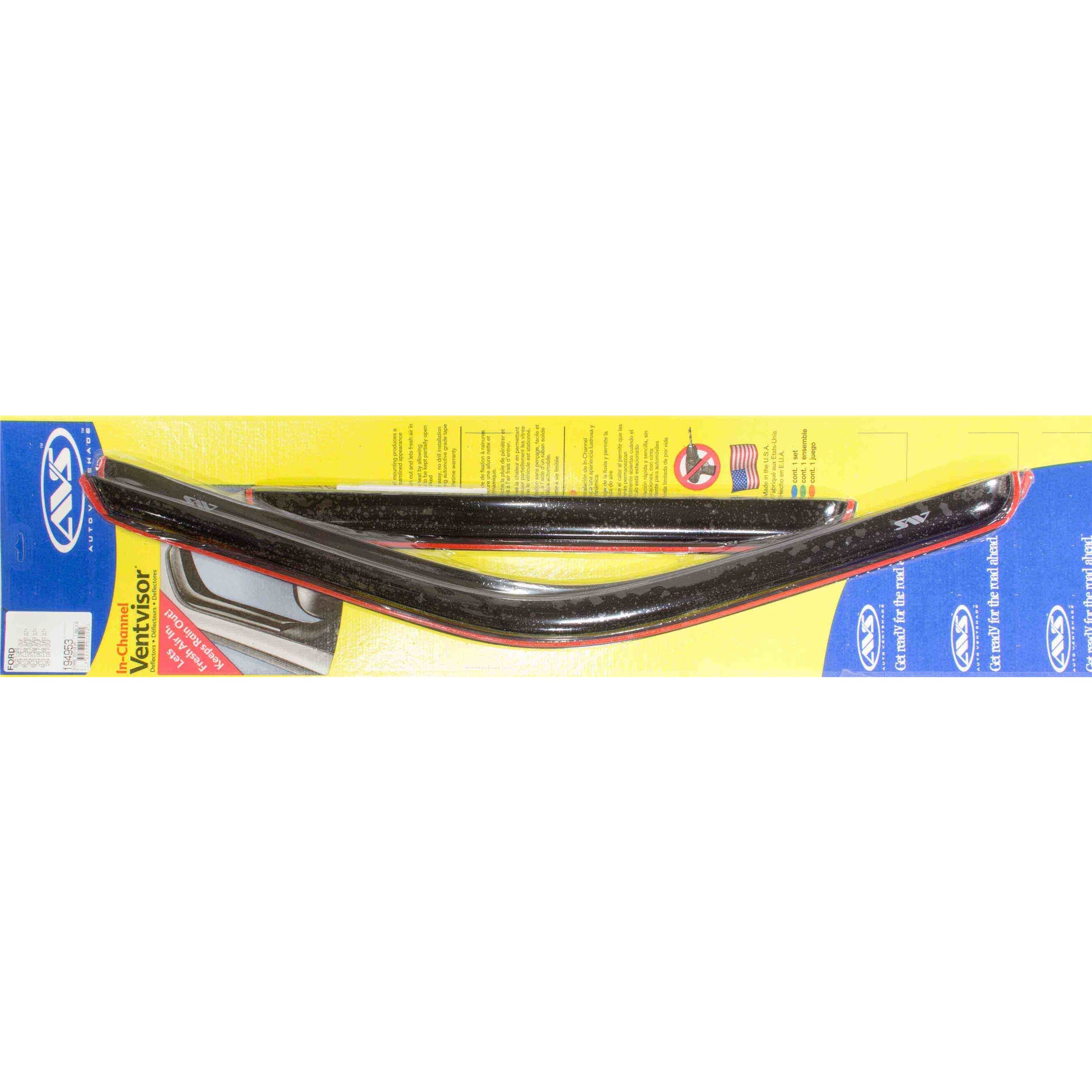 Auto Ventshade Front / Rear In-Channel Ventvisor - Stick-On - Dark Smoke - Crew Cab - Ford Fullsize Truck 1999-2014