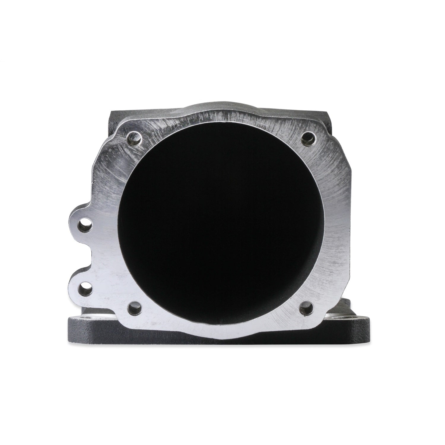 Holley EFI Throttle Body Adapter - Elbow - Aluminum - Black - Ford 105 mm Throttle Body to Square Bore Mounting Flange