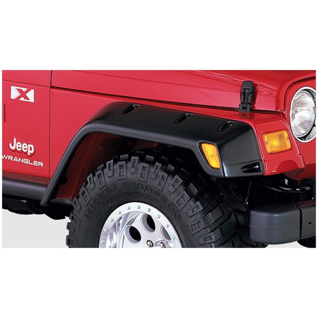 Bushwacker Pocket Style Front / Rear Fender Flare - 6 in Wide - Black - Jeep Wrangler TJ 1997-2006