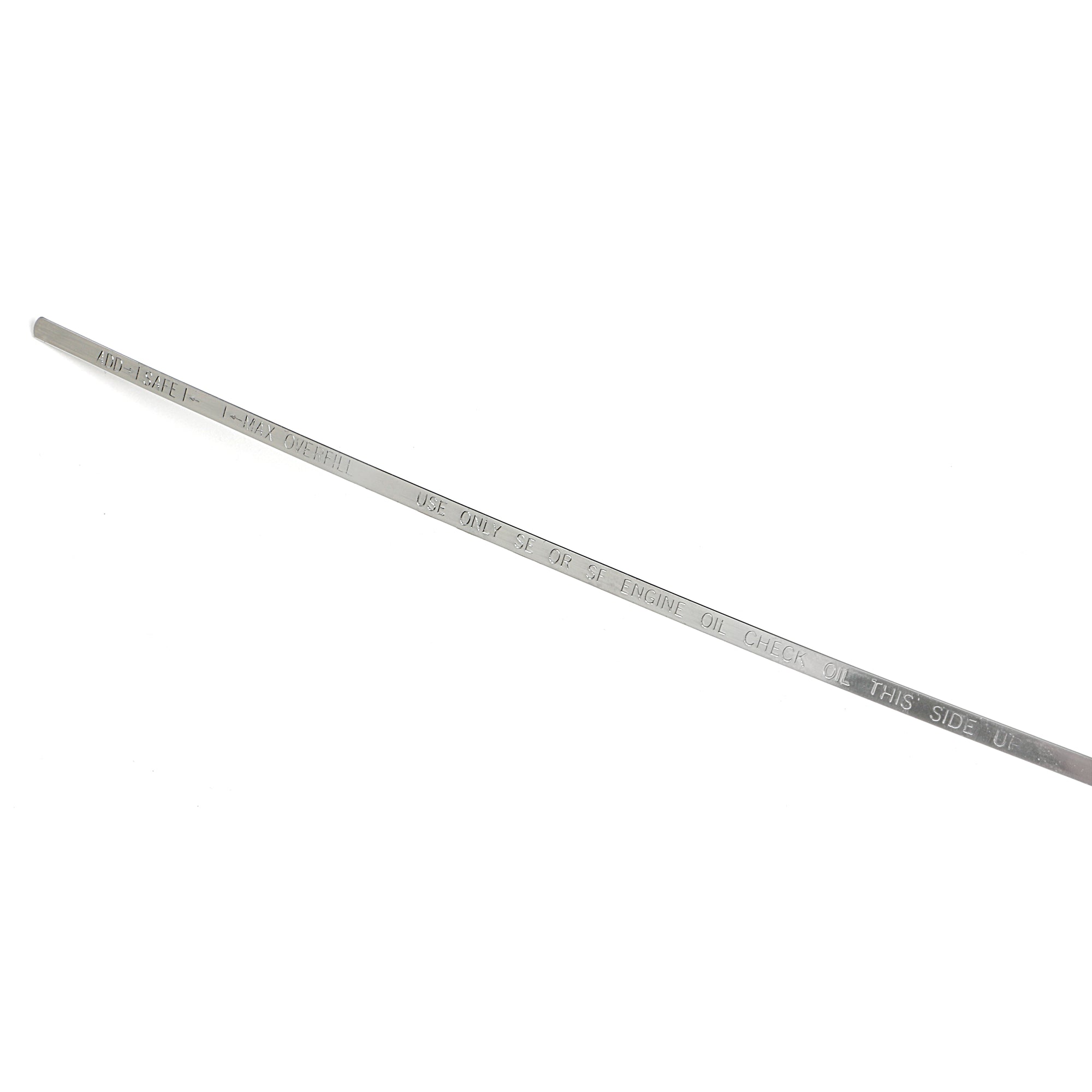 Trans-Dapt Engine Oil Dipstick - Solid Tube - Block Mount - 20 in Long - Chrome - Small Block Ford