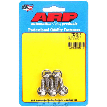 ARP 6 mm x 1.00 Thread Bolt 16 mm Long 8 mm Hex Head Stainless - Natural