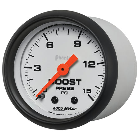 Auto Meter 2-1/16" Phantom Boost Gauge - 0-15 PSI