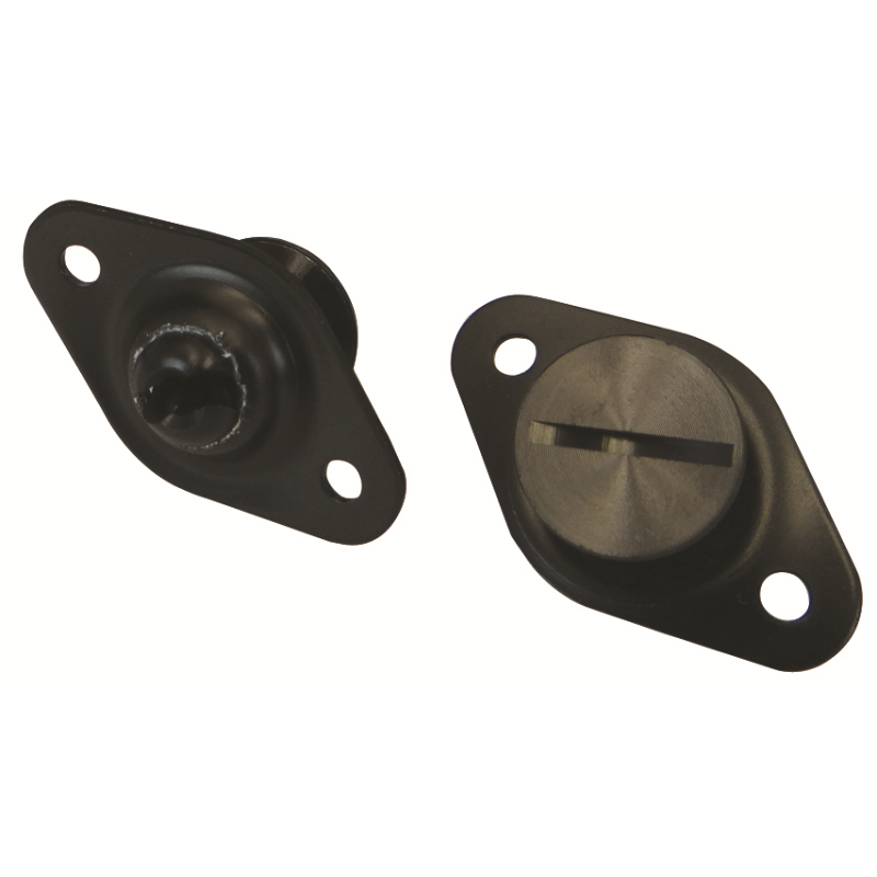 Moroso Self Ejecting Flush Head Quick Turn Fastener - Slotted - 5/16 x 0.550 in Body - Black Anodized - Set of 10