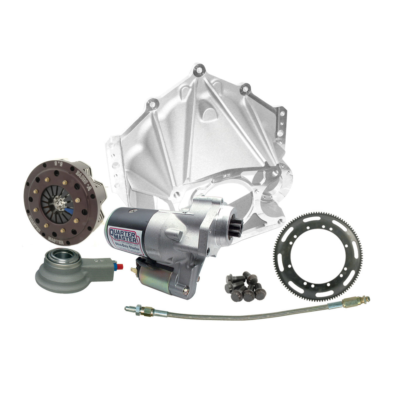 Quarter Master Chevy V-Drive 5.5" Rear Mount Starter Bellhousing System - 3 Disc