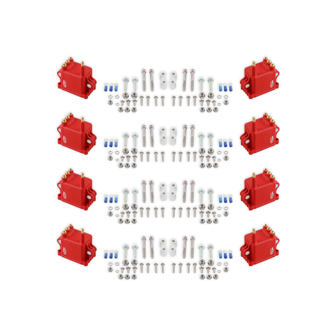 MSD Pro CDI 600 Ignition Coil Pack - Square - 0.064 ohm - Male HEI - 50000V - Red - GM LS-Series - (Set of 8)