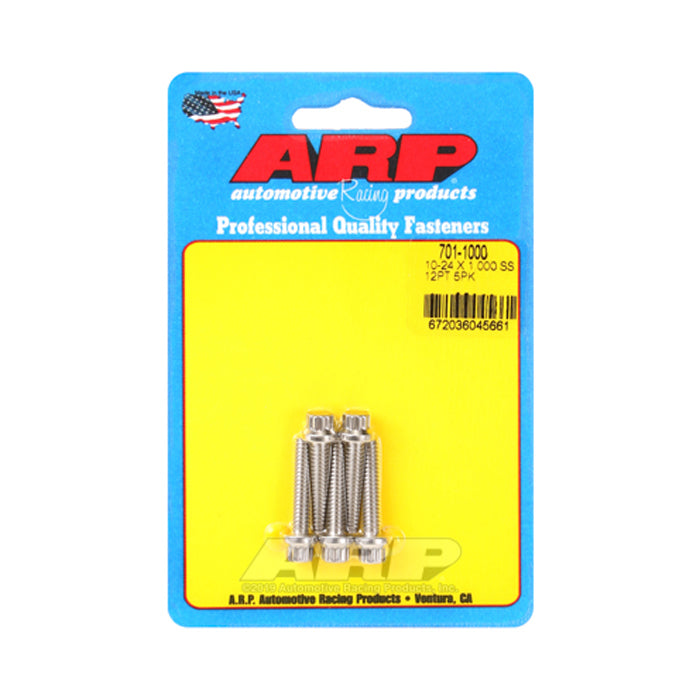 ARP Bolt - 1" Long - 1/4" 12 Point Head - Stainless - Polished - Universal - (Set of 5)