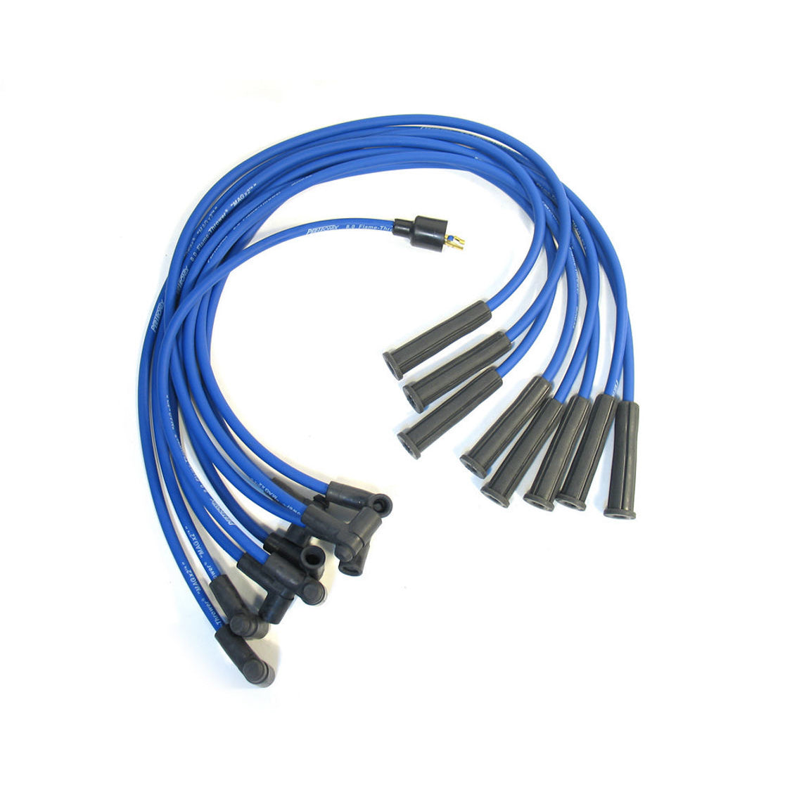 PerTronix Flame-Thrower Spark Plug Wire Set - Spiral Core - 8 mm - Blue - Straight Plug Boots - Small Block Ford