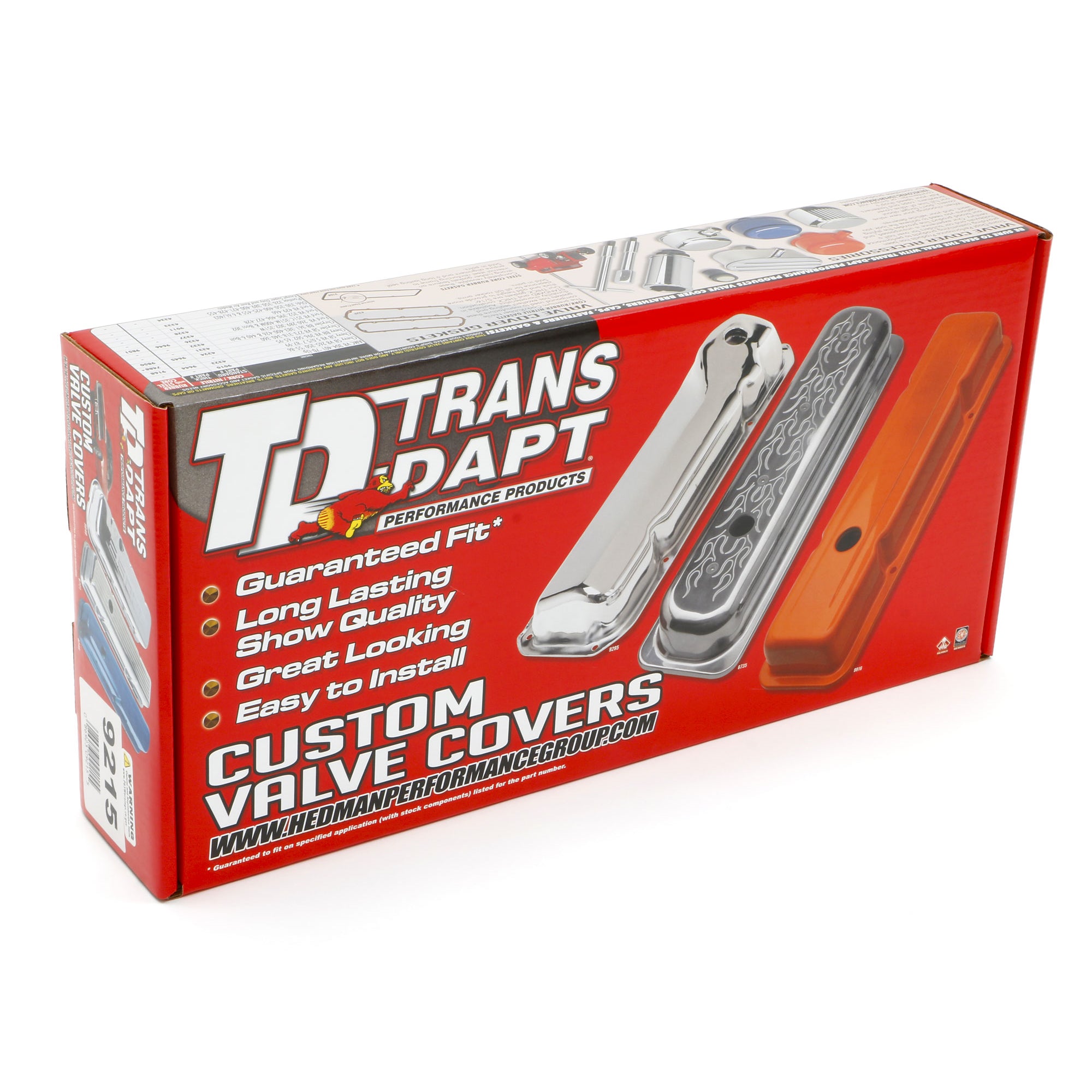 Trans-Dapt Tall Valve Cover - Baffled - Breather Holes - Chrome - Small Block Chevy - Pair
