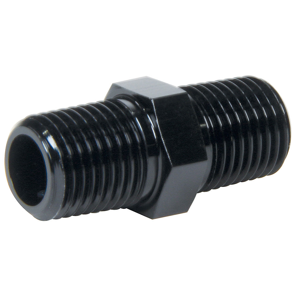 Allstar Performance Straight Adapter - 1/8" NPT Male to 1/8" NPT Male - Aluminum - Black Anodize