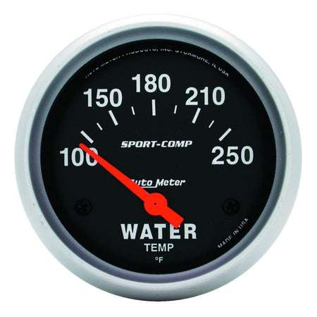 Auto Meter Sport-Comp Electric Water Temperature Gauge - 2-5/8" - 100-250