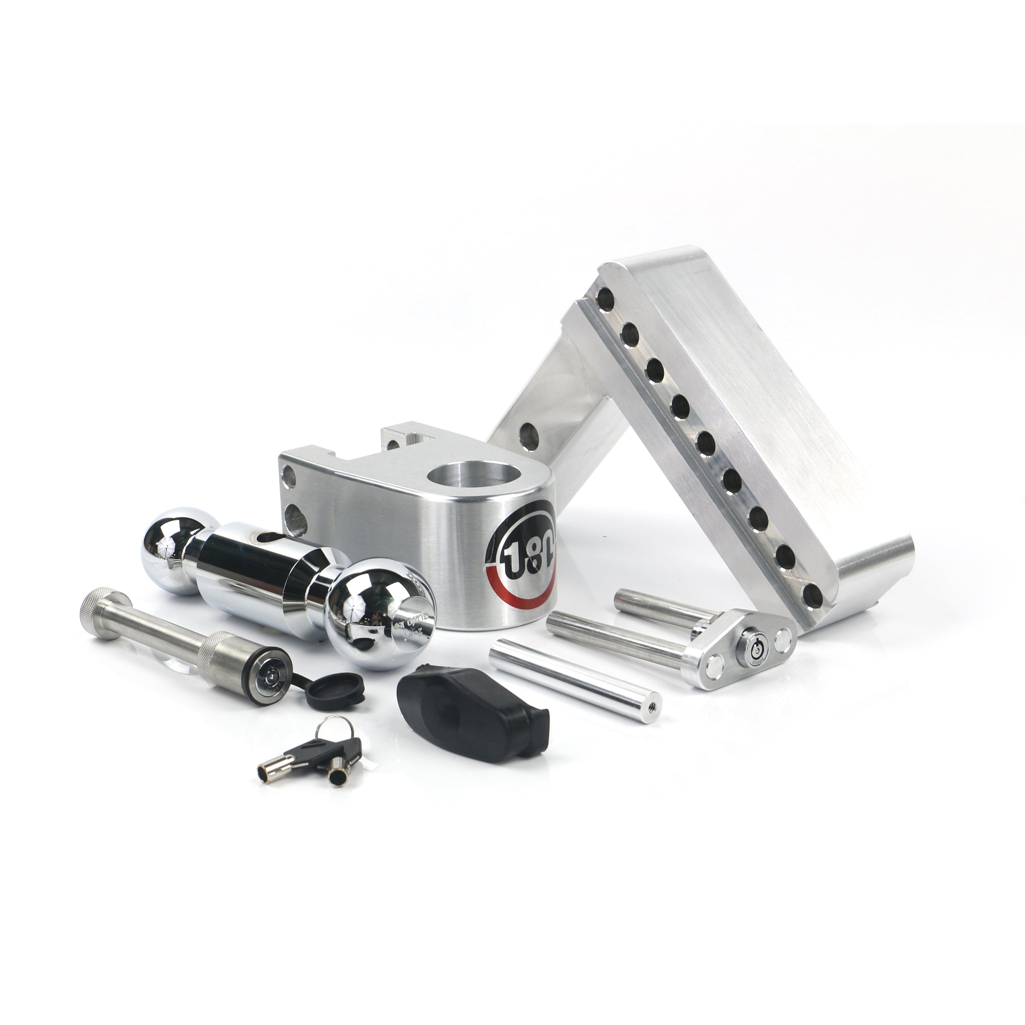 Weigh Safe Ball Mount Hitch - 2/2-5/16" Hitch - 6" Drop - 8000/18500 lb Capacity - Keyed Alike - Aluminum/Steel/Chrome