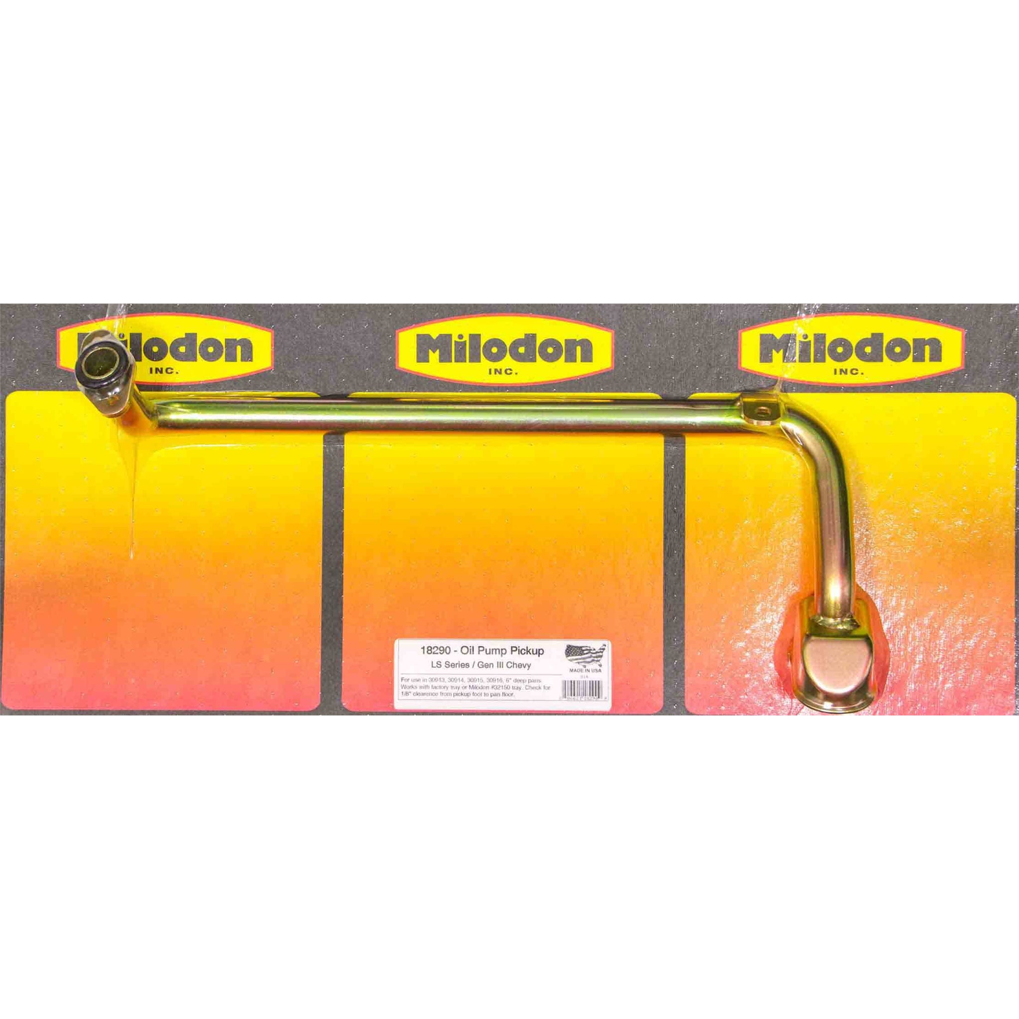 Milodon Street / Strip Bolt-On Oil Pump Pickup - 6 in Deep Pan - GM LS-Series