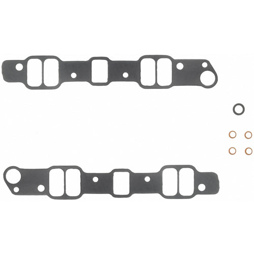 Fel-Pro Intake Manifold Gasket - 1.145 x 2.22 in Rectangular Port - Steel Core Laminate - Pontiac V8