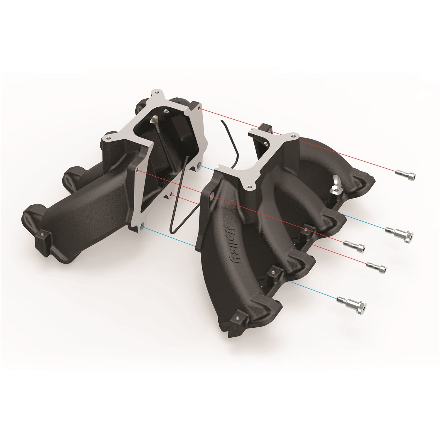 Holley Single-Plane Race Square Bore Single Plane Intake Manifold - Black Ceramic - LS1 / LS2 / LS6 - GM LS-Series