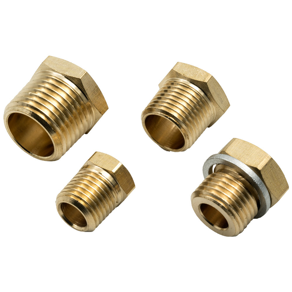 Equus Adapter Fitting - Straight - 1/8-27 NPT Female to 3/8-18 NPT/1/2-14 NPT/1/4-18 NPT/16 mm x 1.5 - Brass