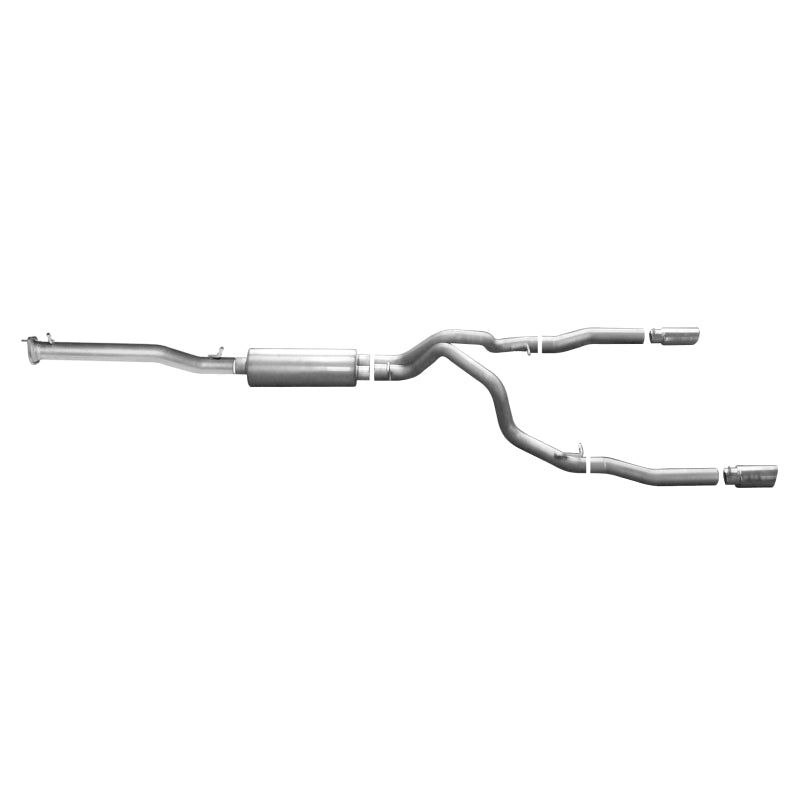 Gibson Performance Split Rear Exhaust System Cat Back 2-1/4" Tailpipe 4" Tips - Stainless