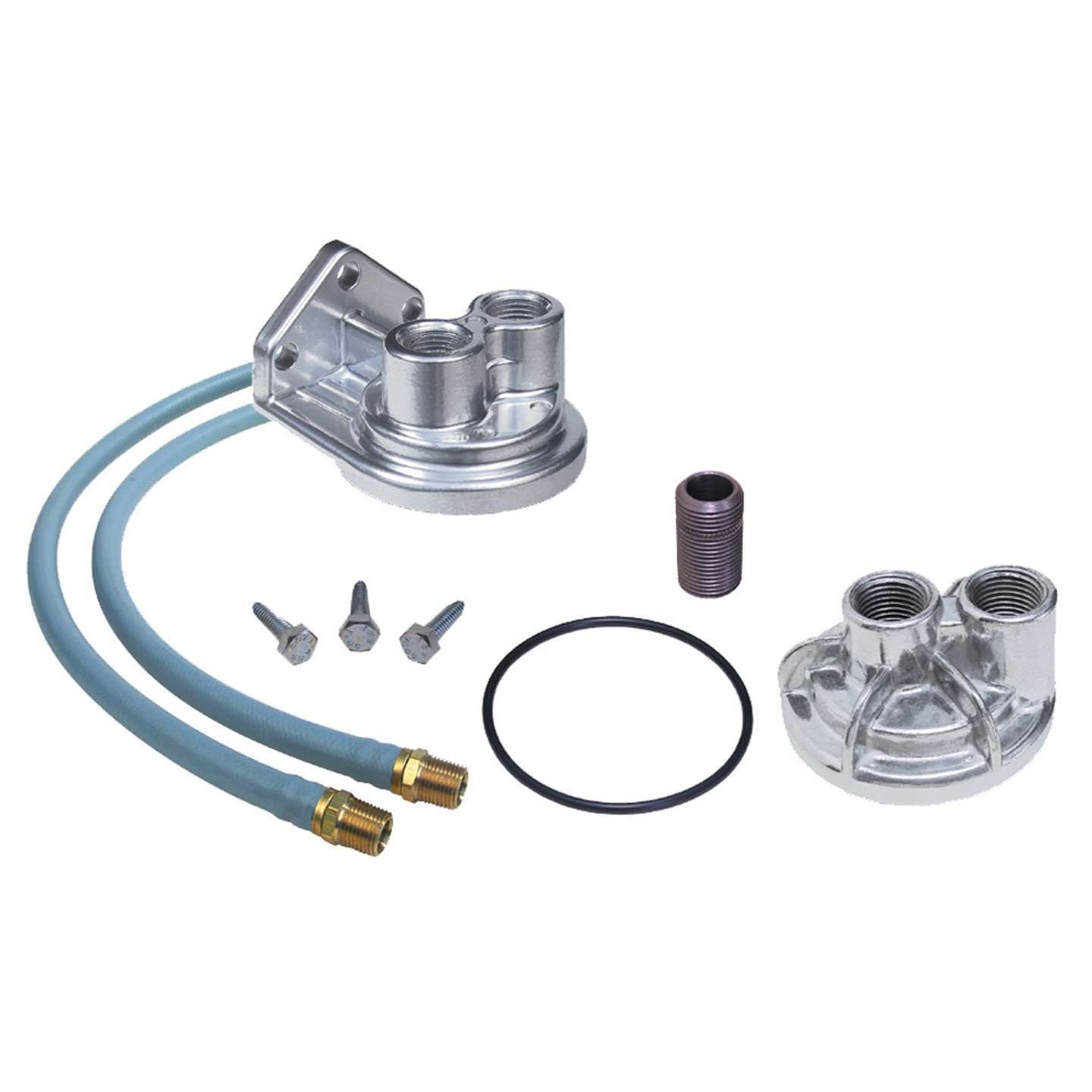 Trans-Dapt Single Oil Filter Relocation Kit - 0.75-16 Threads
